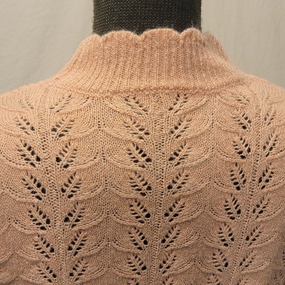 LOFT | Womens Lacy Sweater Size S - Pink - Picture 4 of 8
